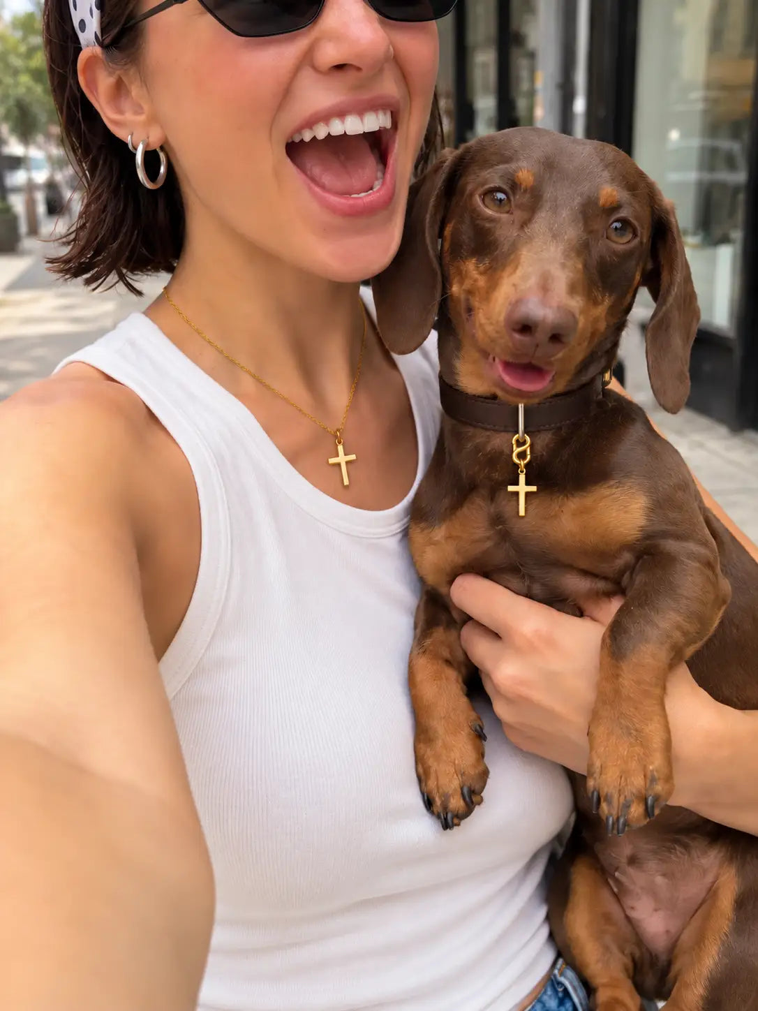 Cross Pet & Owner Necklace Set