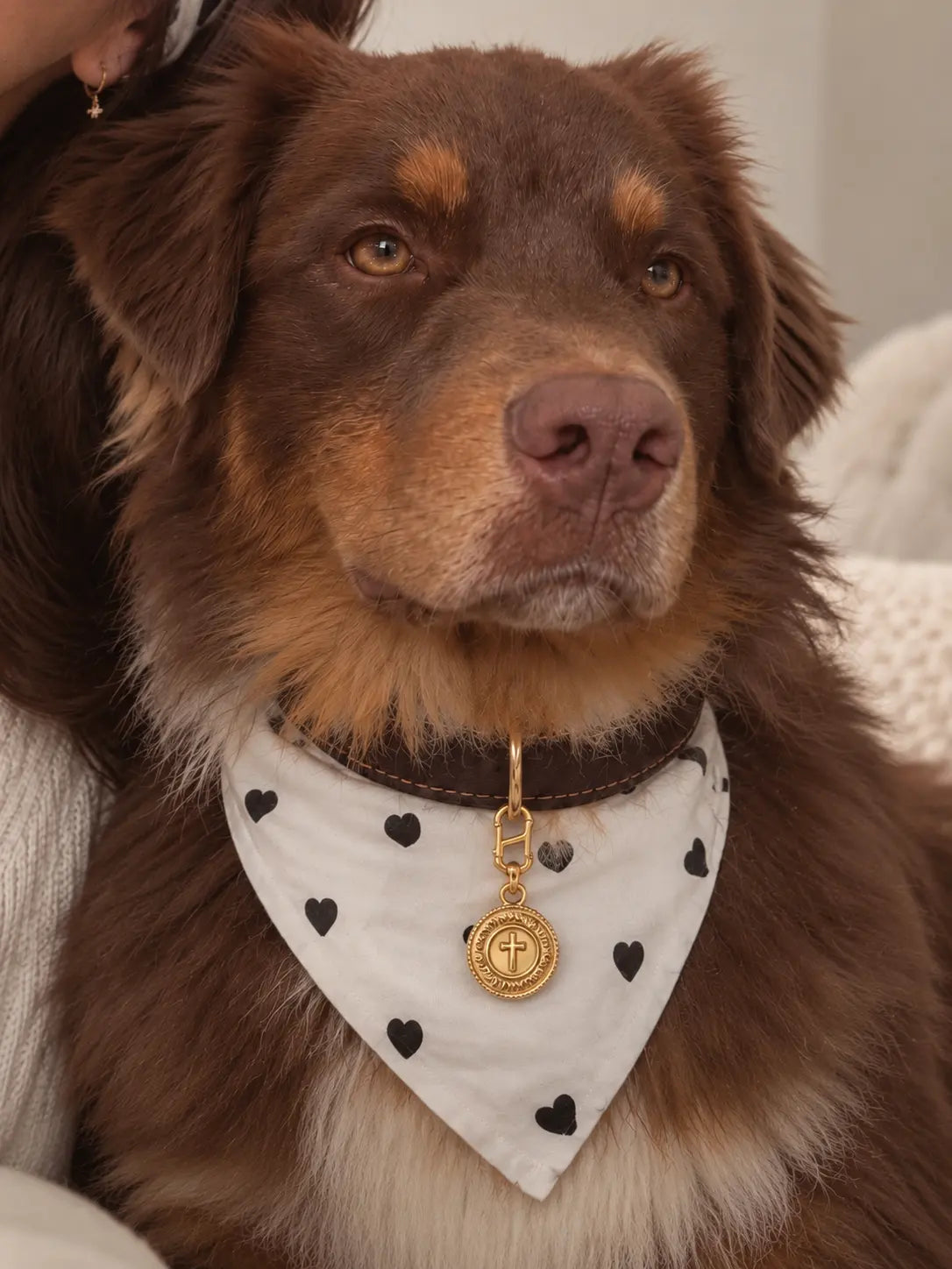 【PANSTUDIO】 Vintage Cross Necklace & Dog Charm Set